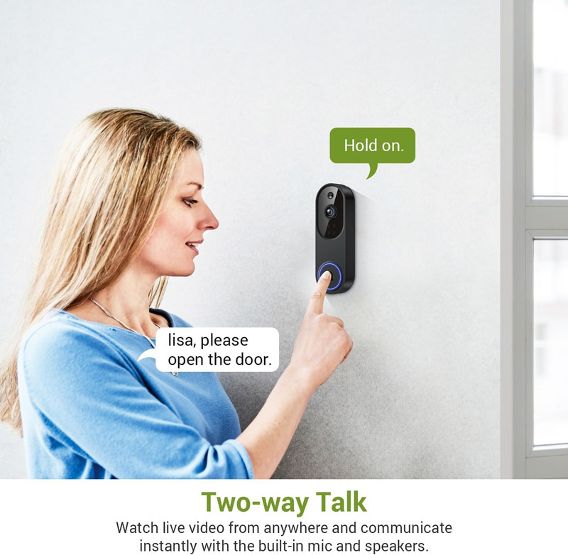 Lunelyx 1080P Wireless Video Doorbell Camera, Outdoor Surveillance Cameras, FHD gallery