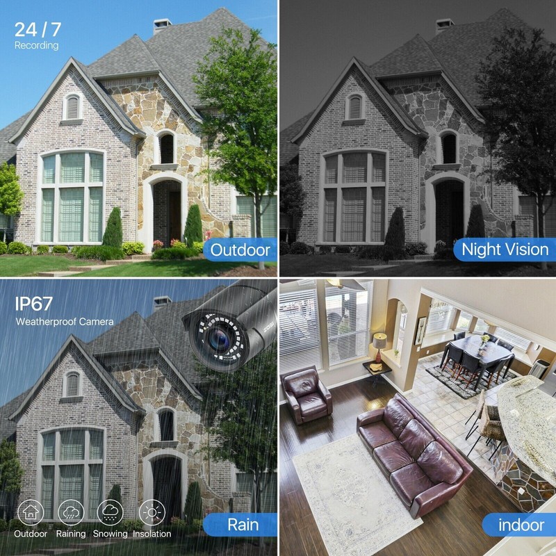 ZOSI 1080P 4-IN-1 IR Distance Outdoor Bullet CCTV Security Camera Video Cable gallery