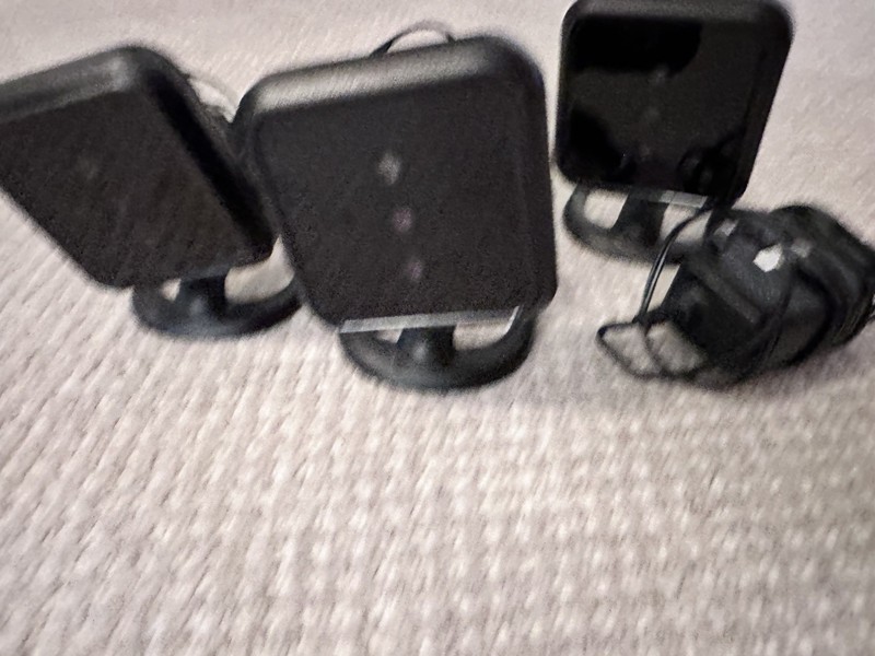 Lot of 3 ADT Black indoor wireless day/night cameras c8025b-ADT gallery