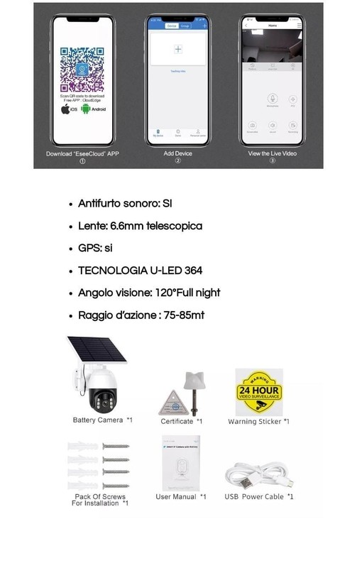 PTZ Solar Panel Surveillance Camera - Robotic White 360 IP68 gallery