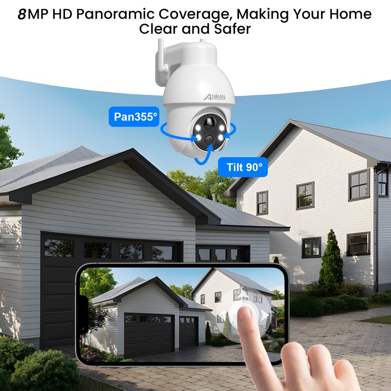 ANRAN 5/8MP WiFi Solar PTZ Security Camera Wireless Outdoor PTZ CCTV 2-Way Talk gallery