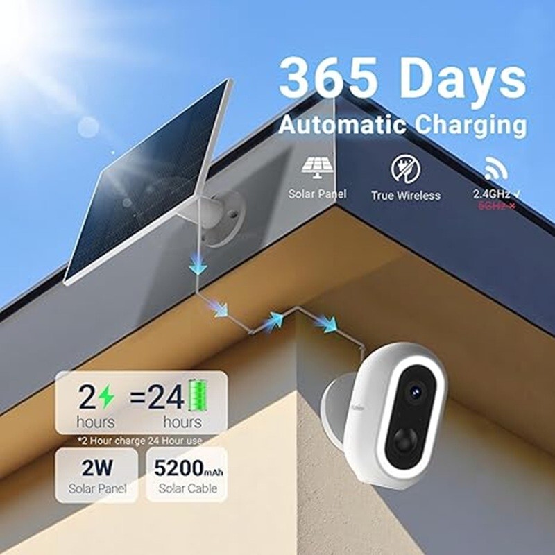 2Pack 2K Solar Security Camera Wireless Outdoor Spotlight Color Night Vision gallery