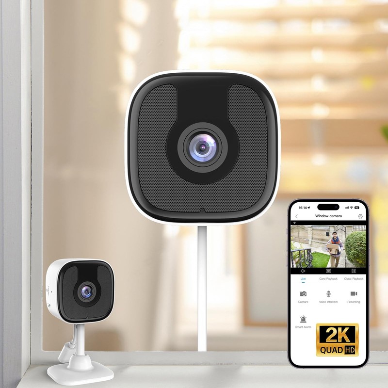3MP 2K Window Camera, 2.4GHz & 5GHz WiFi Indoor Outdoor Camera for Home Secur…