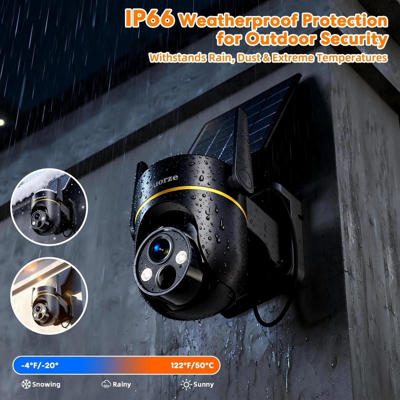 4MP Solar Security Camera - 5G & 2.4GHz, Wireless, 100% Wire-Free, 360° PTZ, Col gallery