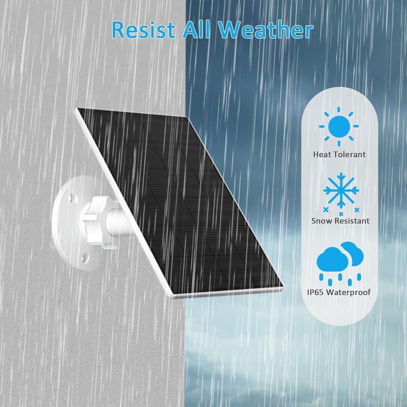 Adjustable 2 Pack Solar Panels for Security Cameras - 7.2ft Cable & Weatherproof gallery