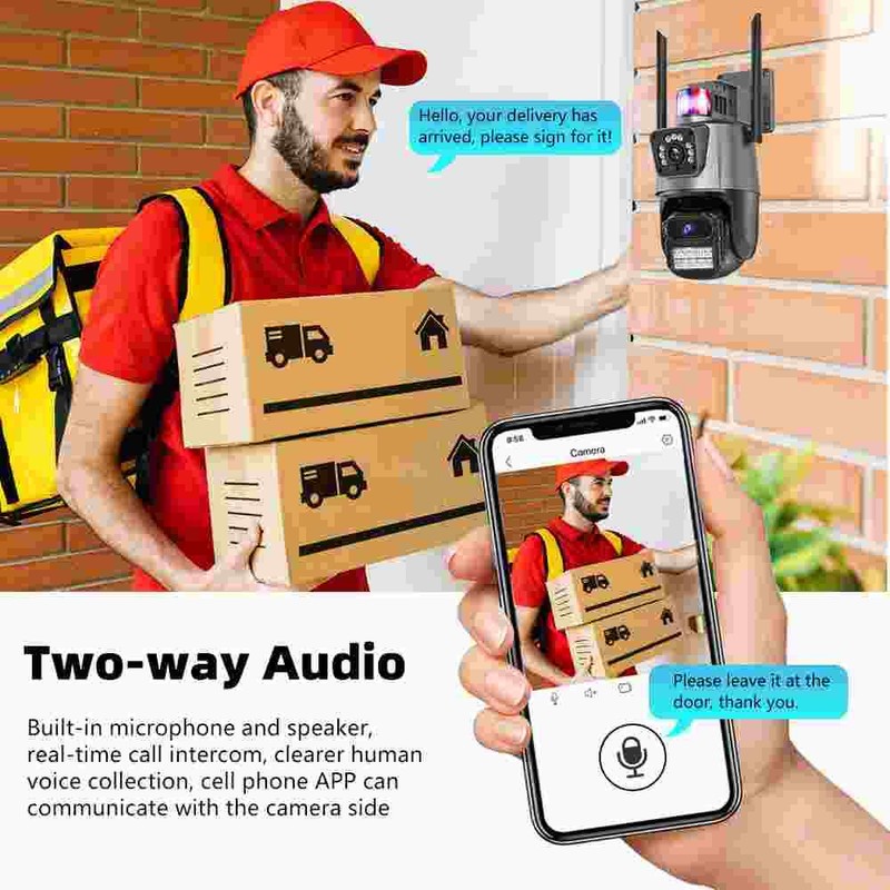 Dual Lens 4K WiFi Security Camera 8X Zoom Outdoor Home Night Vision CCTV PTZ gallery