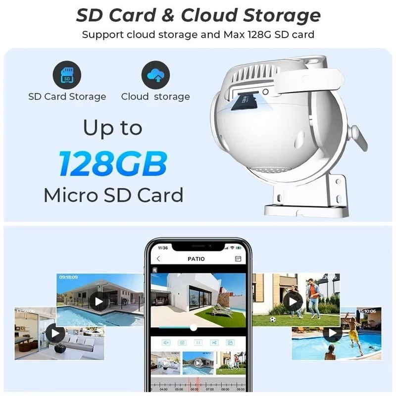 Icsee 1080P WiFi Wireless Camera PTZ IP Smart Home Surveillance Security Cam P7S gallery