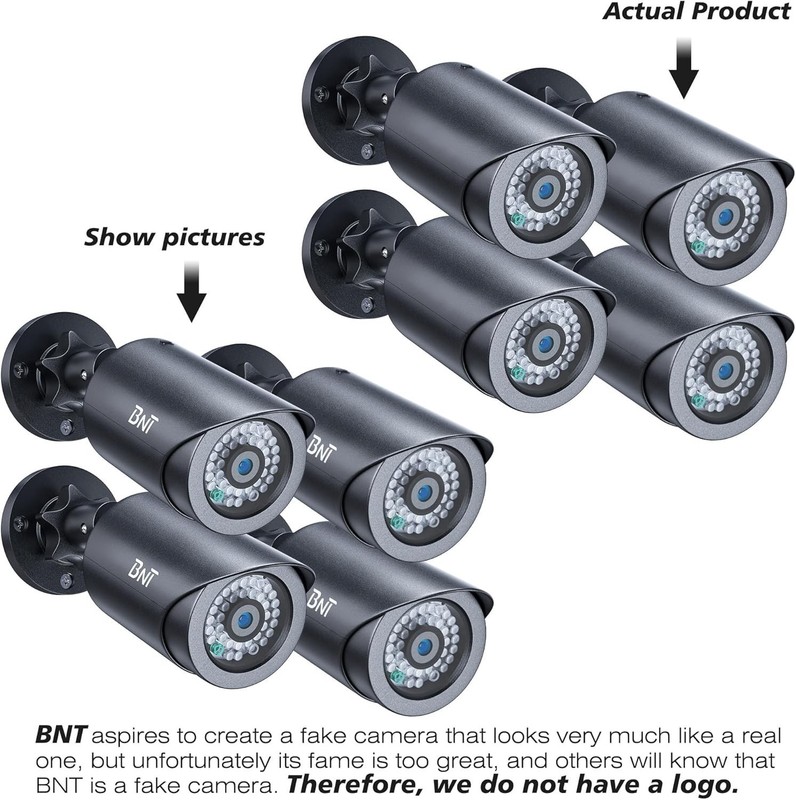 Fake Security Camera Outdoor Indoor Bullet 4 Pack Night Vision LED Lights gallery