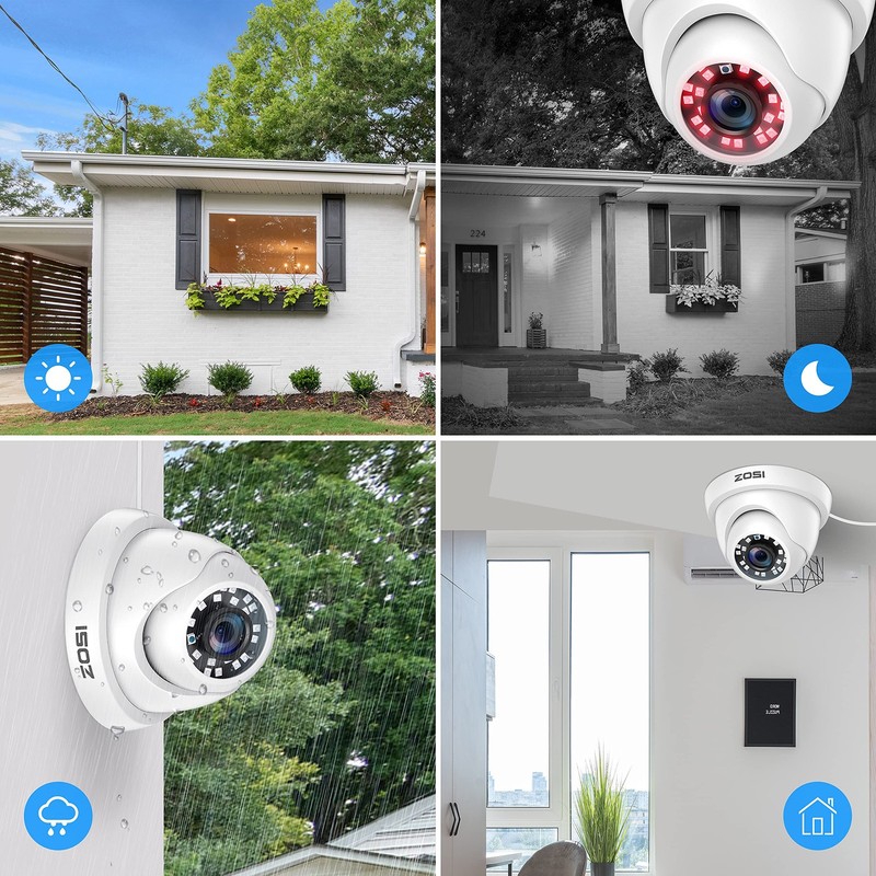 4 Pack 2MP 1080p HD-TVI Home Security Camera Outdoor Indoor 1920TVL, 24PCS LE... gallery
