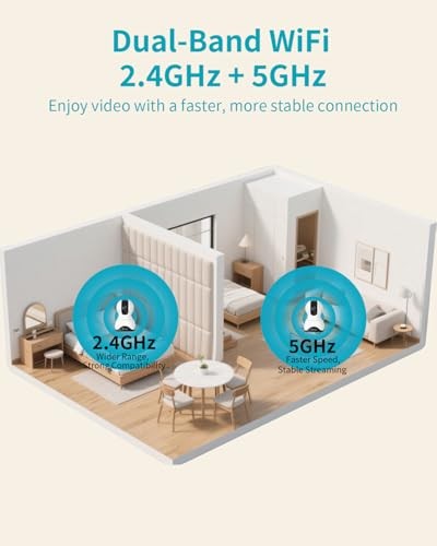 VIMTAG 2.5K Pan/Tilt Security Camera Indoor WiFi Pet Baby Monitor 360 View Night gallery