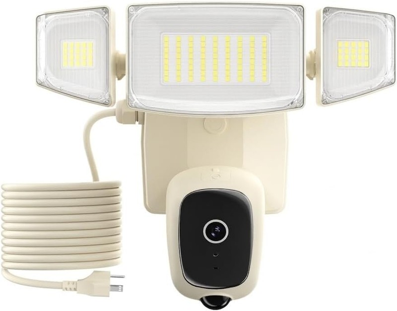 2K Floodlight Security Camera 3000LM WiFi 5G Outdoor Cam Color Night Vision