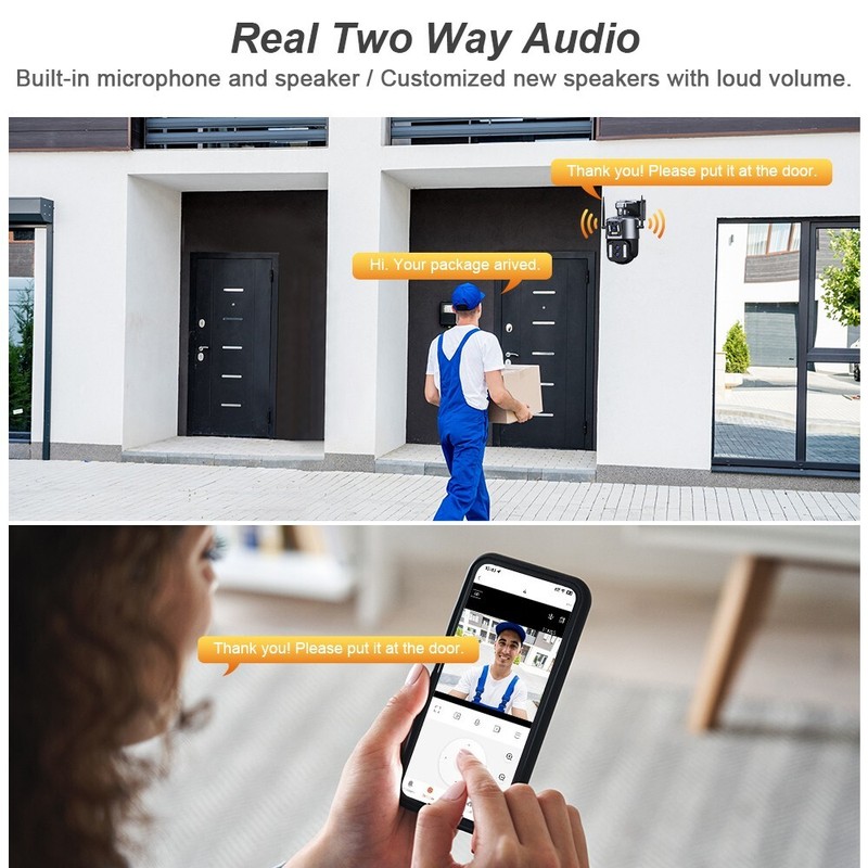 Wifi Security 4+4+4MP Wireless Camera PTZ Home Outdoor Surveillance 2-way Audio gallery
