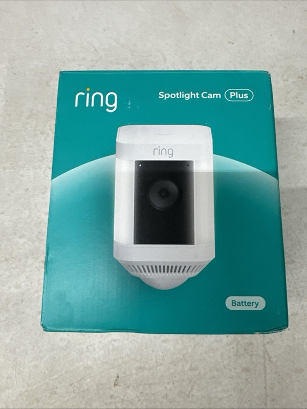 Ring Spotlight Cam Plus Battery Outdoor Security Camera 1080p White New