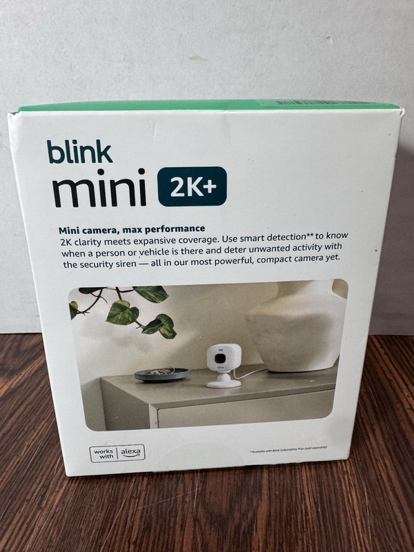 NEW 2 PACK Blink Mini 2k+ Cameras Indoor/Outdoor Plug-in 2K Video WHITE gallery