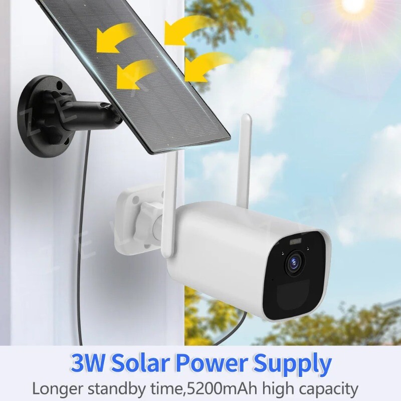 3MP WiFi Solar Camera Outdoor Waterproof Motion Detection Solar Panel Video CCTV gallery