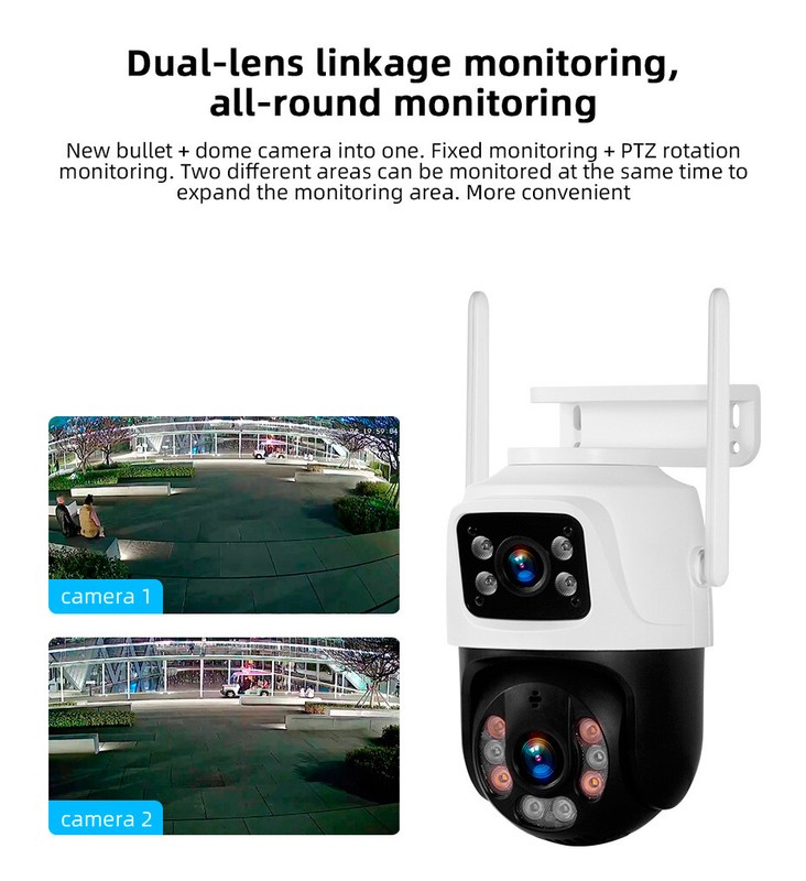 KERUI 6MP Dual Lens HD Wireless WiFi IP Camera Outdoor CCTV Home Security 2Pack gallery