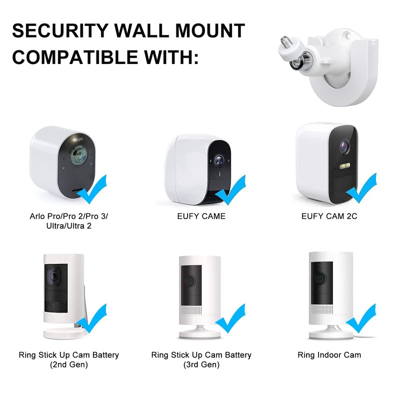 2pack Strong Adhesive Wall Mount +Adjustable Indoor/Outdoor Security Wall Mou... gallery