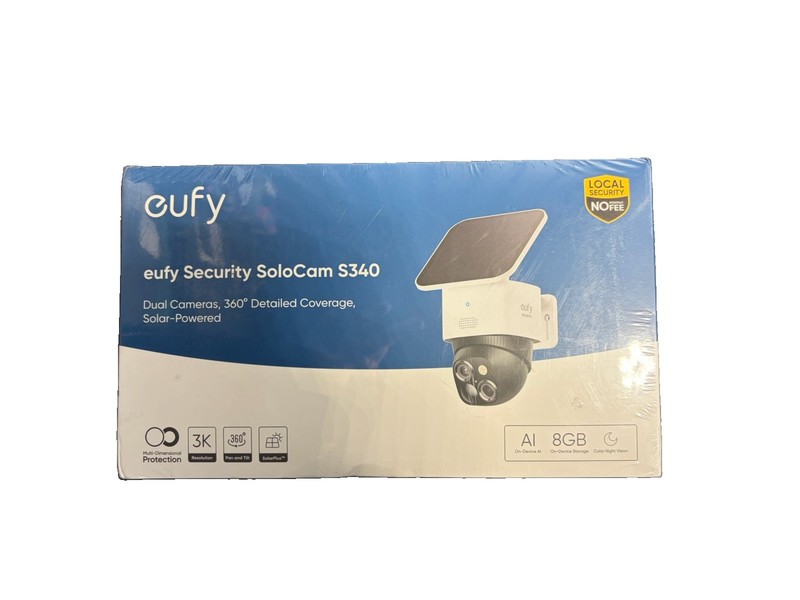 eufy Security SoloCam S340 3K Dual Lens Solar WiFi Camera New Sealed