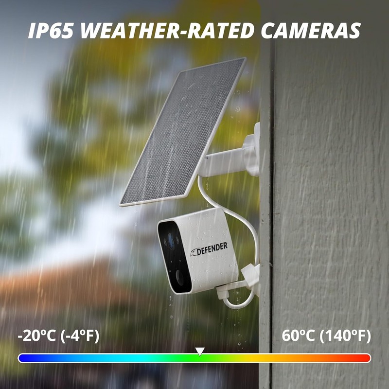 Defender Solar Powered 4K/8MP AI Everwatch Wireless Outdoor Security Camera gallery