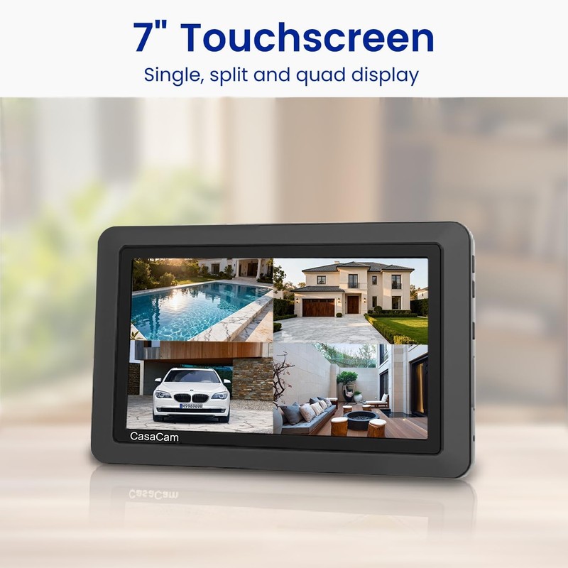 CasaCam Wireless Security Camera System 7in Monitor 2 Cam gallery