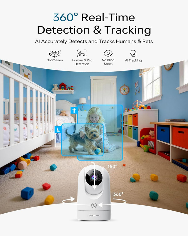 4K Indoor Camera with 360° Auto-Tracking, Alexa Compatible Baby & Pet Monitor gallery