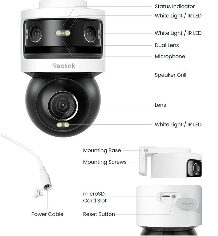 Reolink OMVI 3I Wifi, Triple-Lens Outdoor Security Camera, 10MP 180° Panoramic + gallery