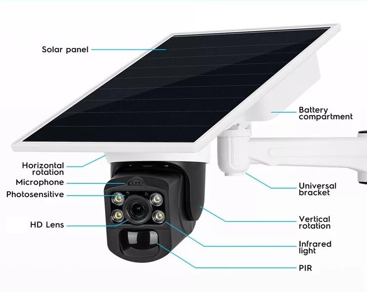 Hopeway APP 3MP Security PTZ Wireless Camera CCTV Solar Powered Battery -US SHIP gallery