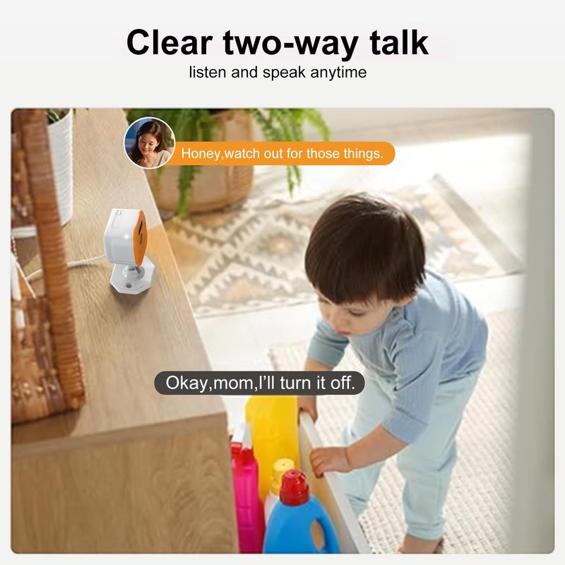 PHANSATIM Smart WiFi Camera 2Pcs 1080P Indoor Security Camera gallery