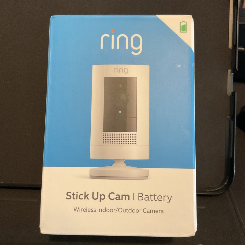 HD Security Camera Ring Stick Up Cam Battery Indoor Outdoor, white, 1080p HD New