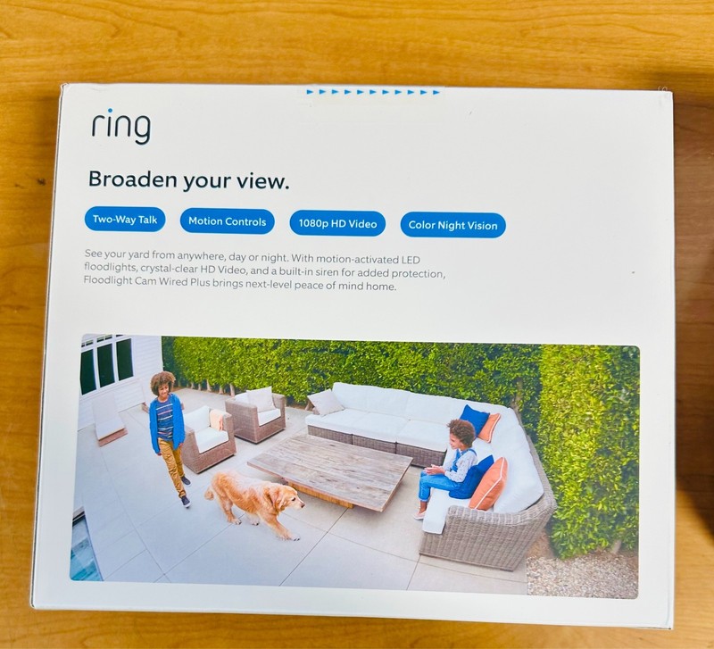 (2 PACK) Ring Floodlight Cam Wired Plus Outdoor Wired Surveillance Camera- WHITE gallery