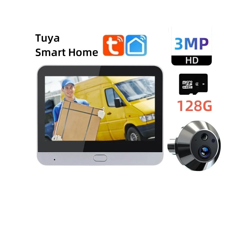 ESK Tuya Smart WiFi Peephole Camera 3MP 4.3" Video Door Viewer Night Vision gallery