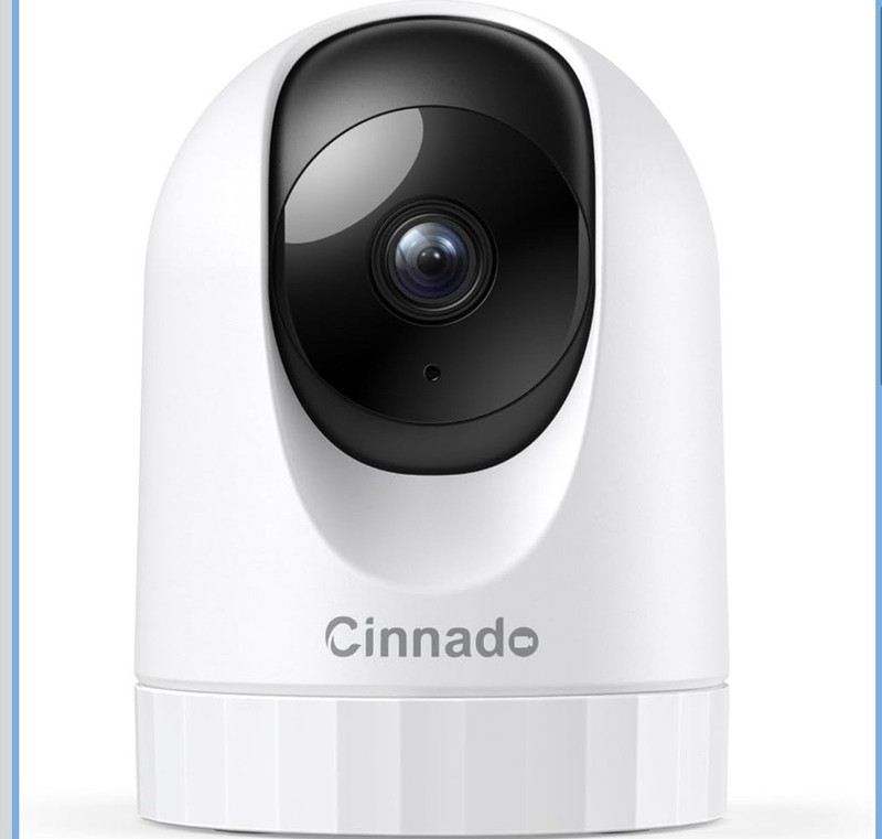 Cinnado Security Camera Indoor-2K 360° WiFi Cameras for Home Security，Pet/Dog/Ba