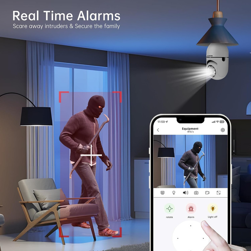 Light Bulb Security Camera -5G& 2.4Ghz Wifi 2K Security Cameras Wireless Outdoor gallery