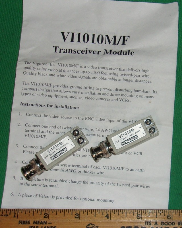 VIGITRON VI1010M UTP Transceiver Module NOS Clean! w/ Instruction Sheet