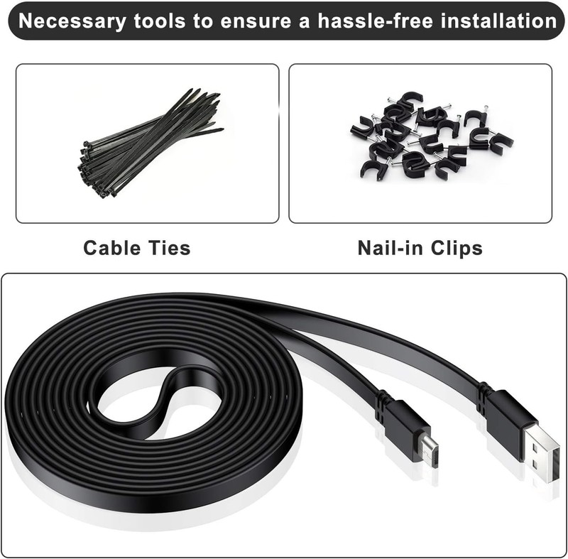 Itramax Micro USB Cable 20 FT (2Pack),Flat Power 20FT/6M, Black gallery