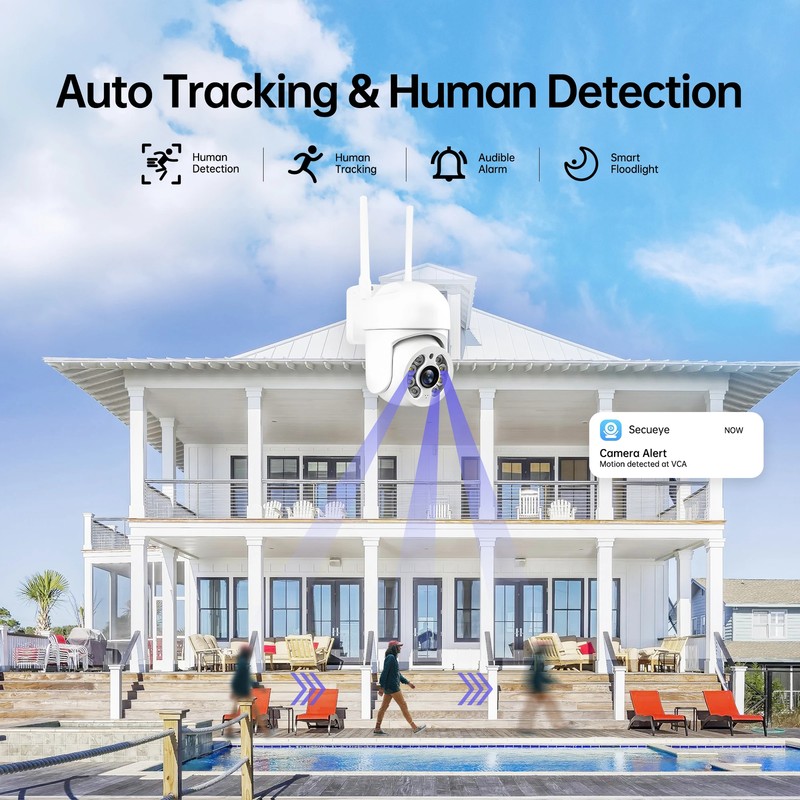 5MP Mini PTZ IP Cameras Wifi Human Detection Night Vision Outdoor CCTV Cameras gallery