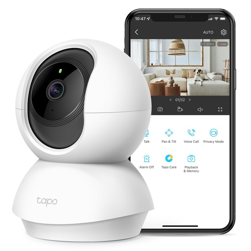 Tapo TP-Link 2K Pan Tilt Security Camera for Baby Monitor, Dog Camera w/Motion D