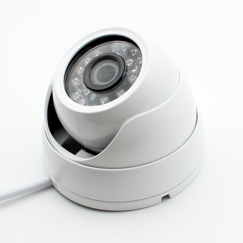 Metal Outdoor HD 4MP AHD TVI CVI CVBs 4in1 Security CCTV Camera Dome 24Led white