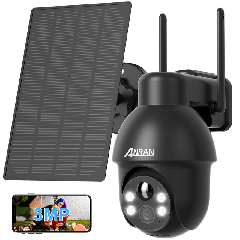 ANRAN Wireless 360° PTZ WIFI Solar Battery Powered Dome Security Camera Outdoor