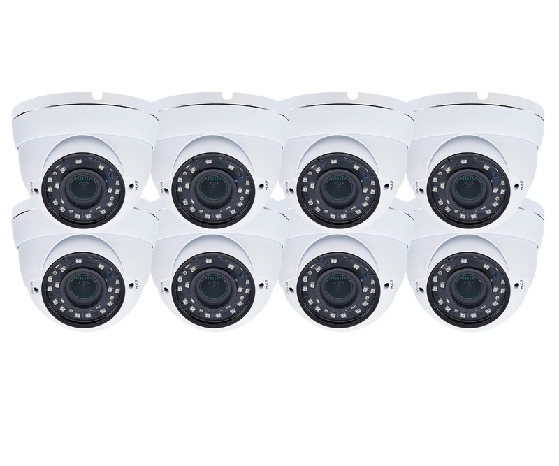 1080p HD TVI CVI AHD Outdoor Indoor Night Vision Manual Zoom Security Camera 8PK