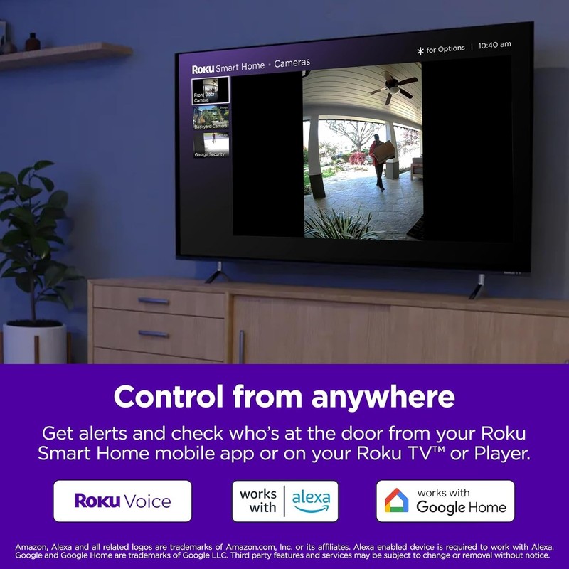 Roku Smart Home Wireless Video Doorbell Camera 1440p HD Night Vision Chime gallery