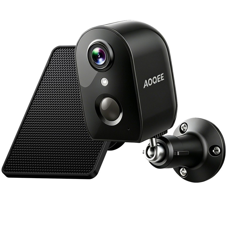 AOQEE Outdoor Solar Security Camera Wireless 2K Color Night Vision Ai Detection