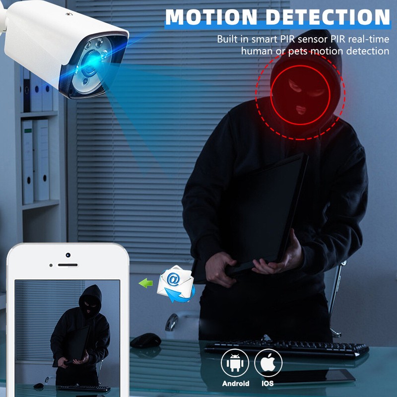 KEPEAK 4CH H.265+ 5MP Lite DVR 1080P Outdoor CCTV Home Security Camera System US gallery