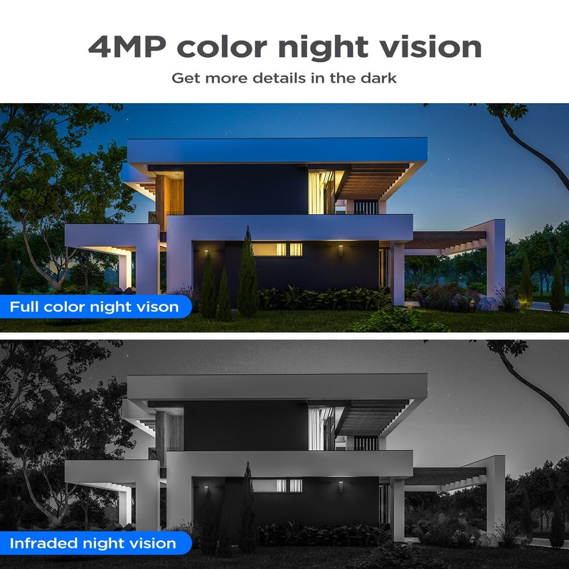 4MP Solar Battery Power Security Camera 2K WiFi Wireless Outdoor Cams System gallery
