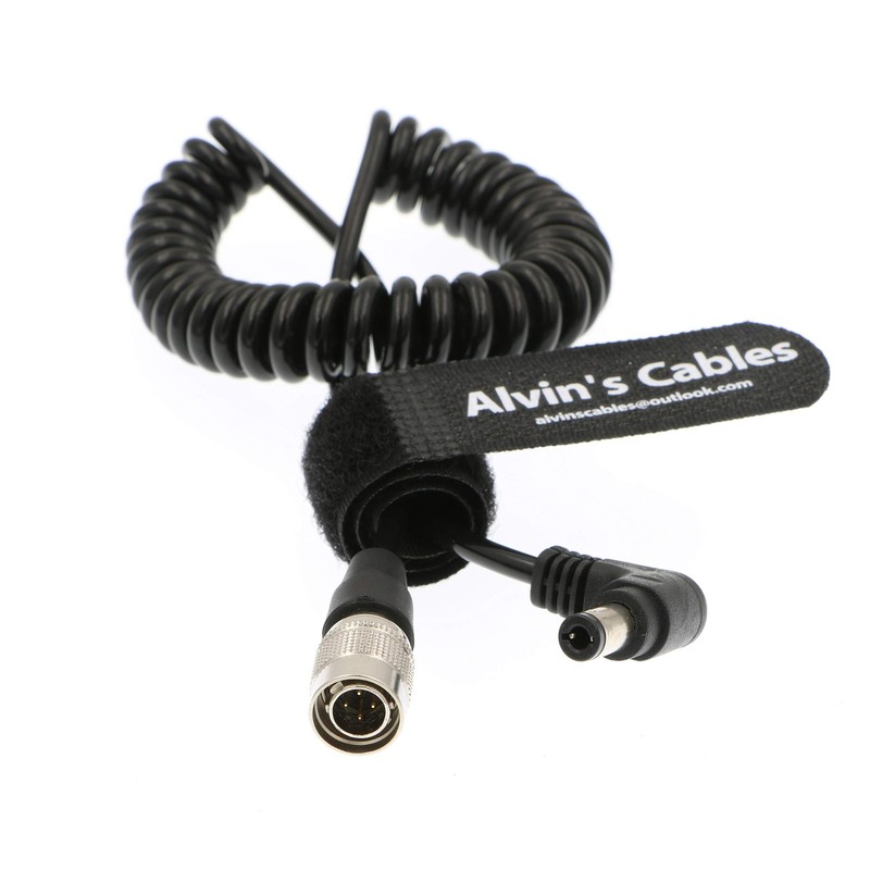 Hirose 4 Pin Male To DC Right Angle Coiled Cable Fits Sound 633/644/688 gallery