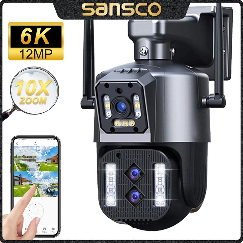 Wifi Security 4+4+4MP Wireless Camera PTZ Home Outdoor Surveillance 2-way Audio gallery