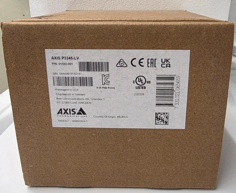 AXIS P3245-LV Indoor Fixed Dome Camera 1080P (Brand New, Factory Sealed)