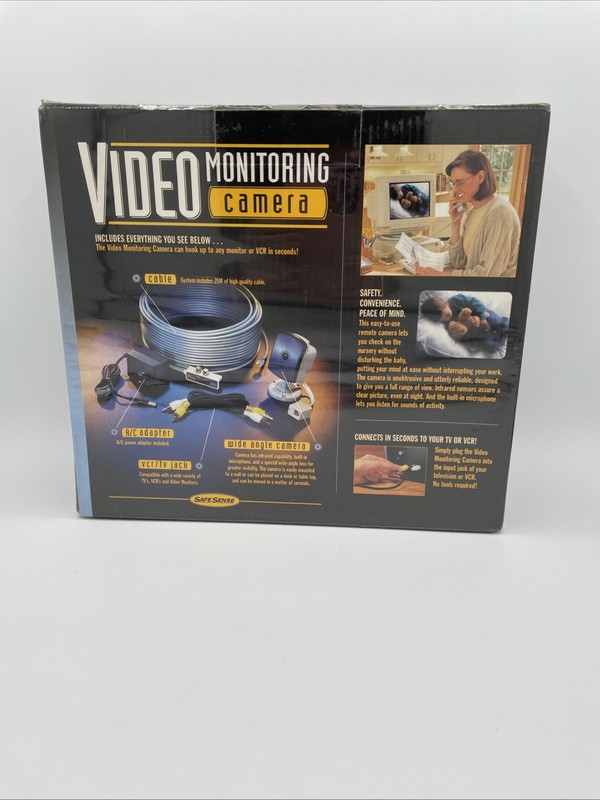 Wide Angle Video Monitoring Camera Black & White SAFE-SENSE New/Sealed 1998 RARE gallery