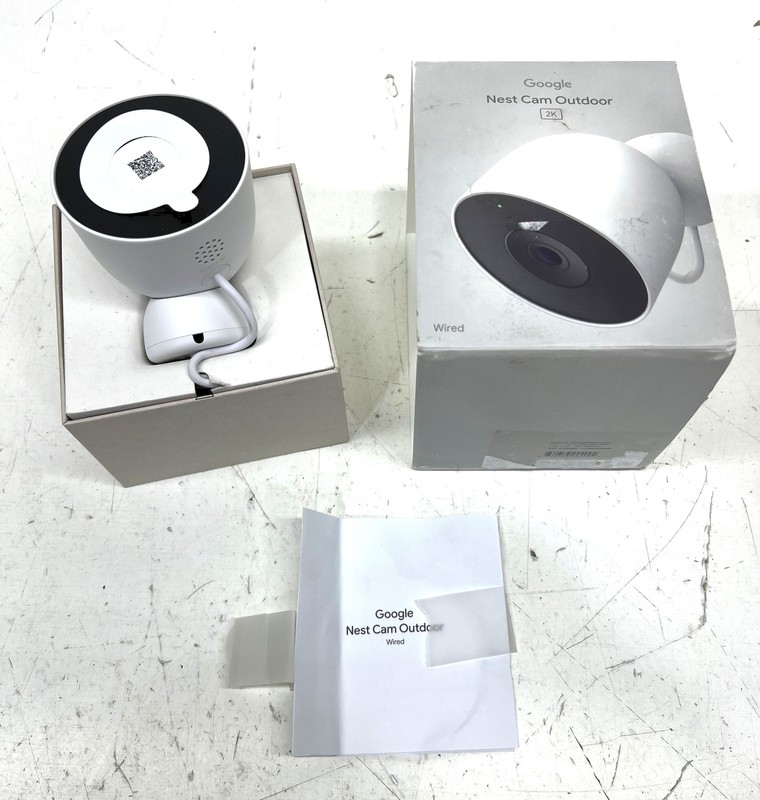 Google Nest Outdoor Smart Security Camera (Wired, 2nd Gen) – Snow GA09963-US