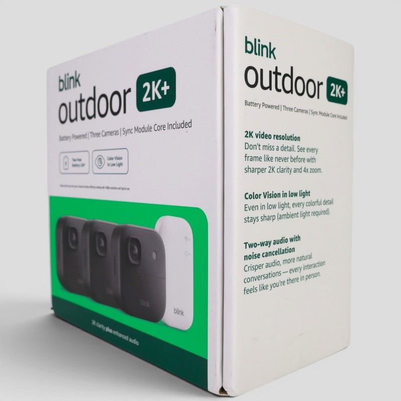 Blink Outdoor 2K+ 3 Pack Camera Wireless Security System Sync Module Core New gallery